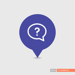 speech bubble with question mark pin map icon vector image