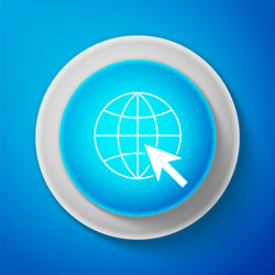white go to web icon globe and cursor vector image