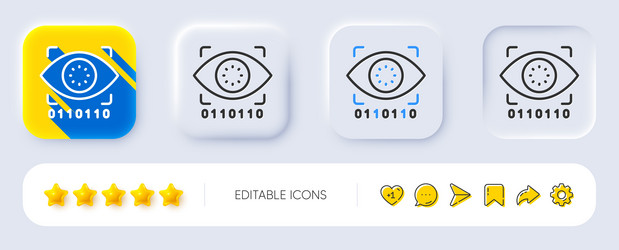 artificial intelligence line icon retinal access vector image