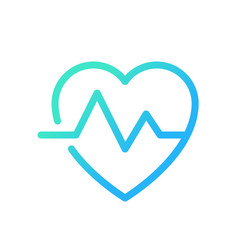 cardiogram pixel perfect gradient linear ui icon vector image