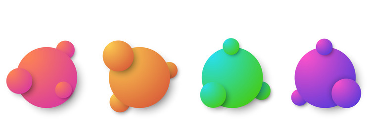 Creative 3d shapes set vector