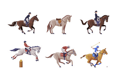 jockey on racing horse riding horseback Vector Image