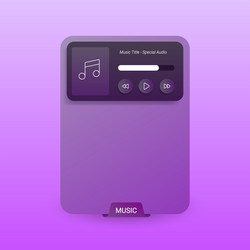 purple music player ui concept with audio controls vector image