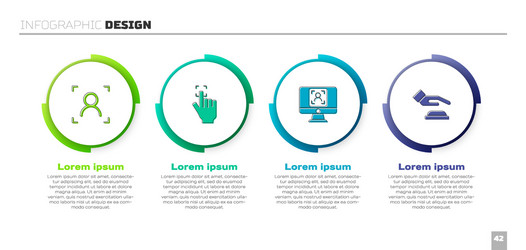 set face recognition fingerprint and palm vector image