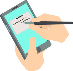 Smartphone Write Icon - Isometric Style vector image