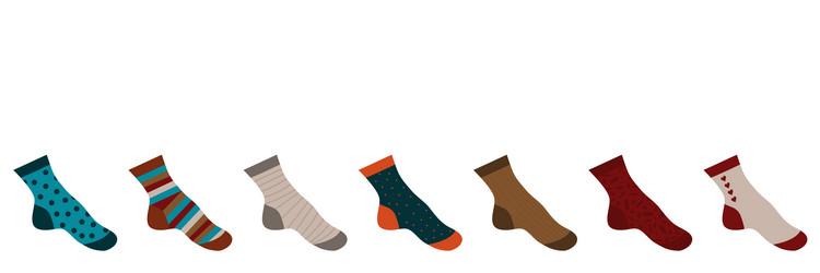a set socks with different patterns vector image
