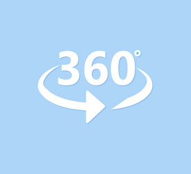 Angle 360 degrees icon view sign Royalty Free Vector Image