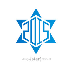 david star with new year date abstract design vector image