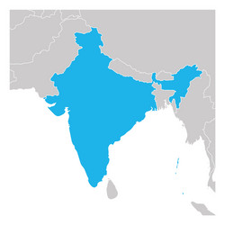 World Map With Highlighted India Royalty Free Vector Image Map India Green Highlighted With Neighbor Vector 28307107 