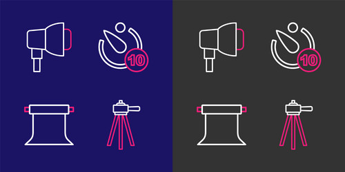 set line tripod empty photo studio camera timer vector image