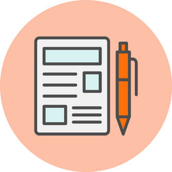blogger line filled circle icon vector image