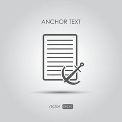 copywriting icon anchor text in linear style vector image