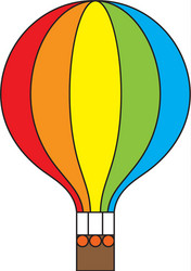 Hot air balloon rainbow colors icon vector