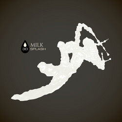 Milk 3d splash isolated on black background vector