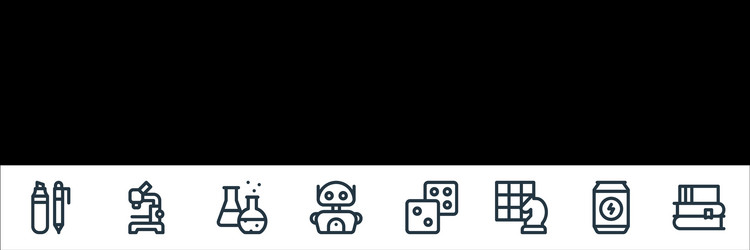 nerd line icons linear set quality vector image