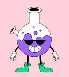Psychedelic Flask Character vector image