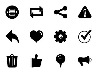set communication icon for web and mobile thin vector image