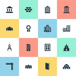 set of simple structure icons vector