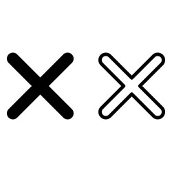 Close icon set in two styles delete vector