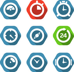 Different clock buttons collection vector