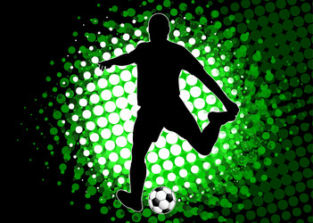 football player silhouette on halftone background Vector Image