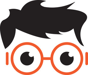 geek glasses graphic design template isolated vector image