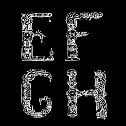 hand drawn seamless pattern with mechanical vector image