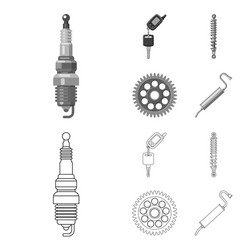 isolated object of auto and part symbol set vector image