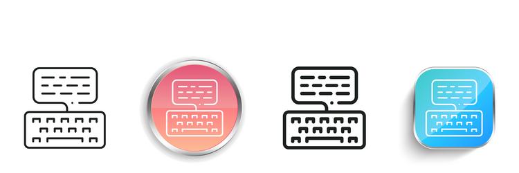 keywording icon thin linear regular and button vector image