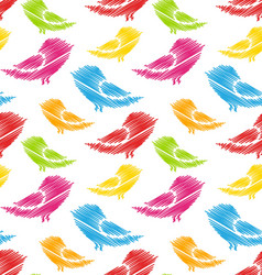seamless pattern with abstract colorful birds vector image