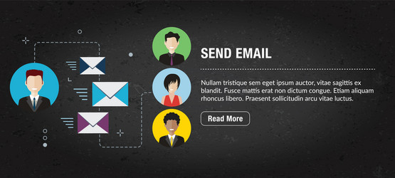 send email banner internet with icons vector