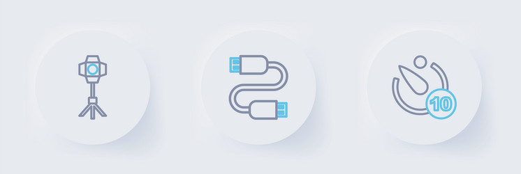 set line camera timer usb cable cord and softbox vector image