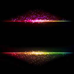 Abstract dark background with color light frame vector