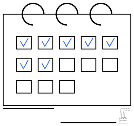 calendar with checked and unchecked boxes vector image