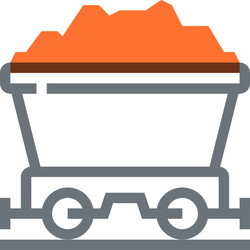 coal mining flat line web icon concept vector image