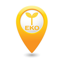 eco map pointer yellow vector