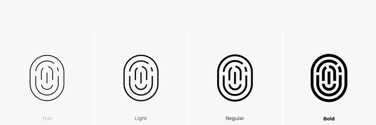 identity icon thin light regular and bold style vector image