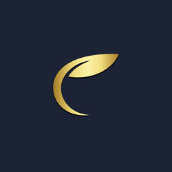 Gold leaf eco logo Royalty Free Vector Image - VectorStock