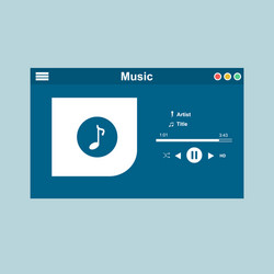 Media player application app template with flat vector