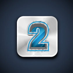 metallic 3d character from a font set vector image