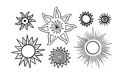 Mystic sun celestial hand vector