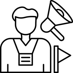 tour guide line icon design vector image