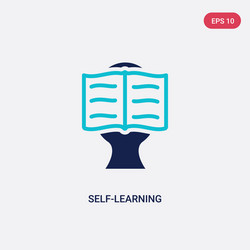 Two color self-learning icon from e-learning vector