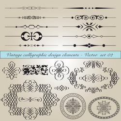 Vintage calligraphic design elements Royalty Free Vector