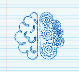 brain digital in hand neural network iq vector image
