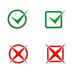 Check mark icon set in simple flat style vector