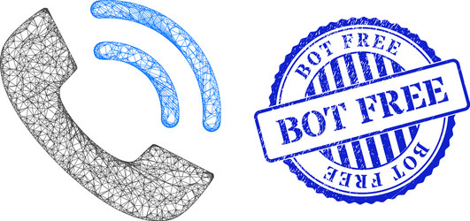 distress bot free badge and net phone ring mesh vector image