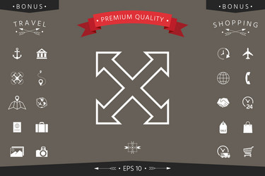 Extend resize enlarge line icon vector