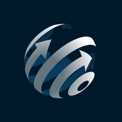 Round globe technology gold logo Royalty Free Vector Image