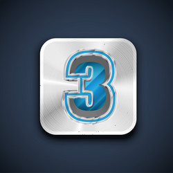 Metallic 3d character from a font set vector